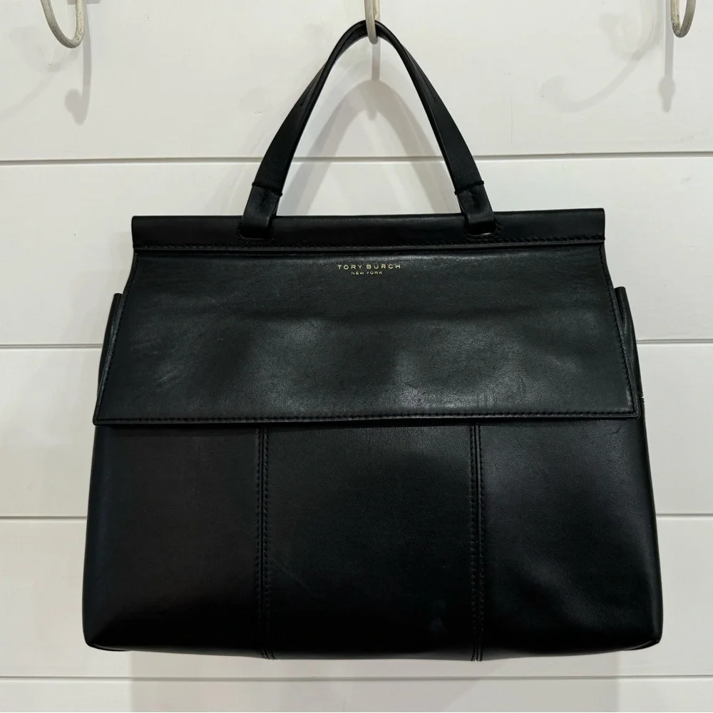 TORY BURCH
Textured Leather Black Handle Bag - Picture 2 of 7